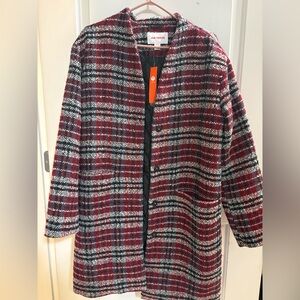 Joe Fresh Red and Black Plaid Teddy Jacket
